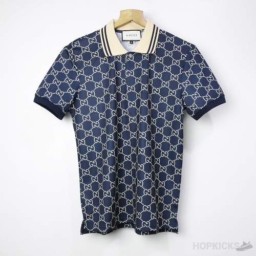 GG Supreme Stretch Cotton Polo Shirt Blue